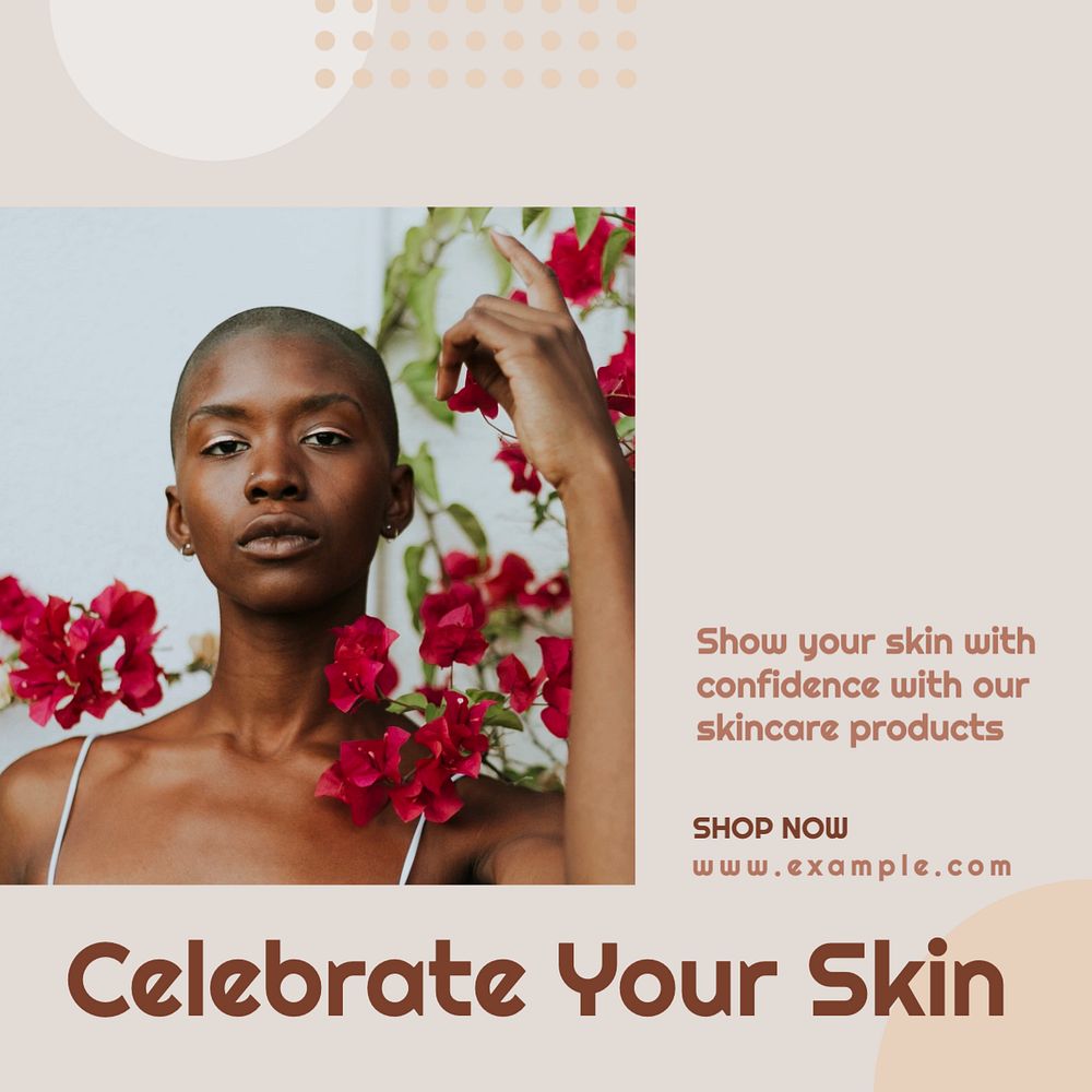 Celebrate your skin Facebook post template, editable design