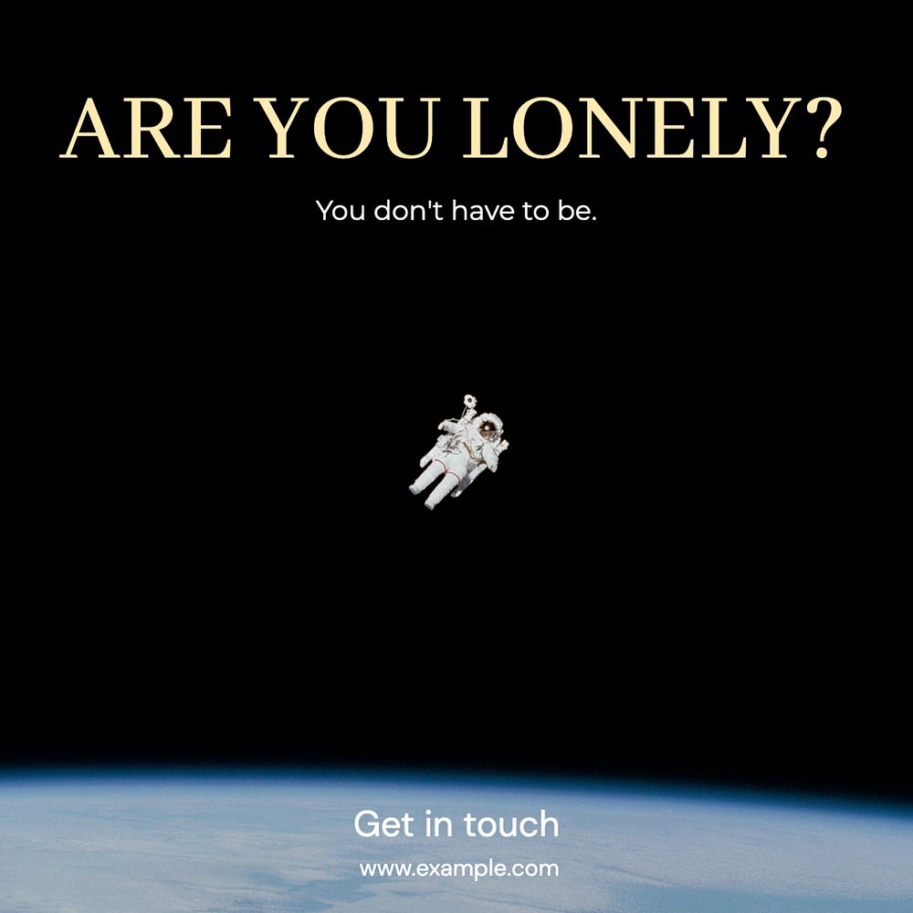 Sad and lonely Facebook post template, editable design