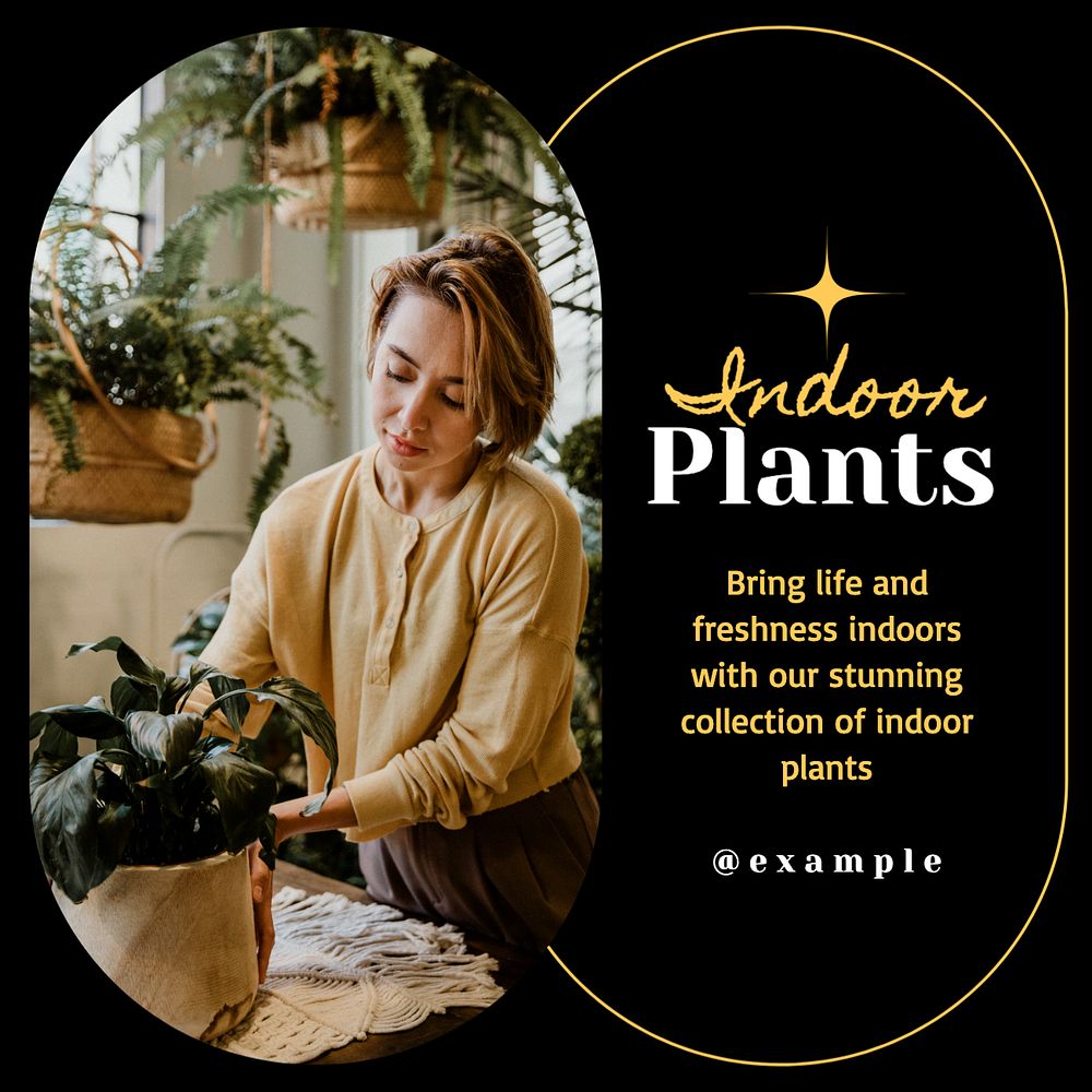 Indoor plants Instagram post template