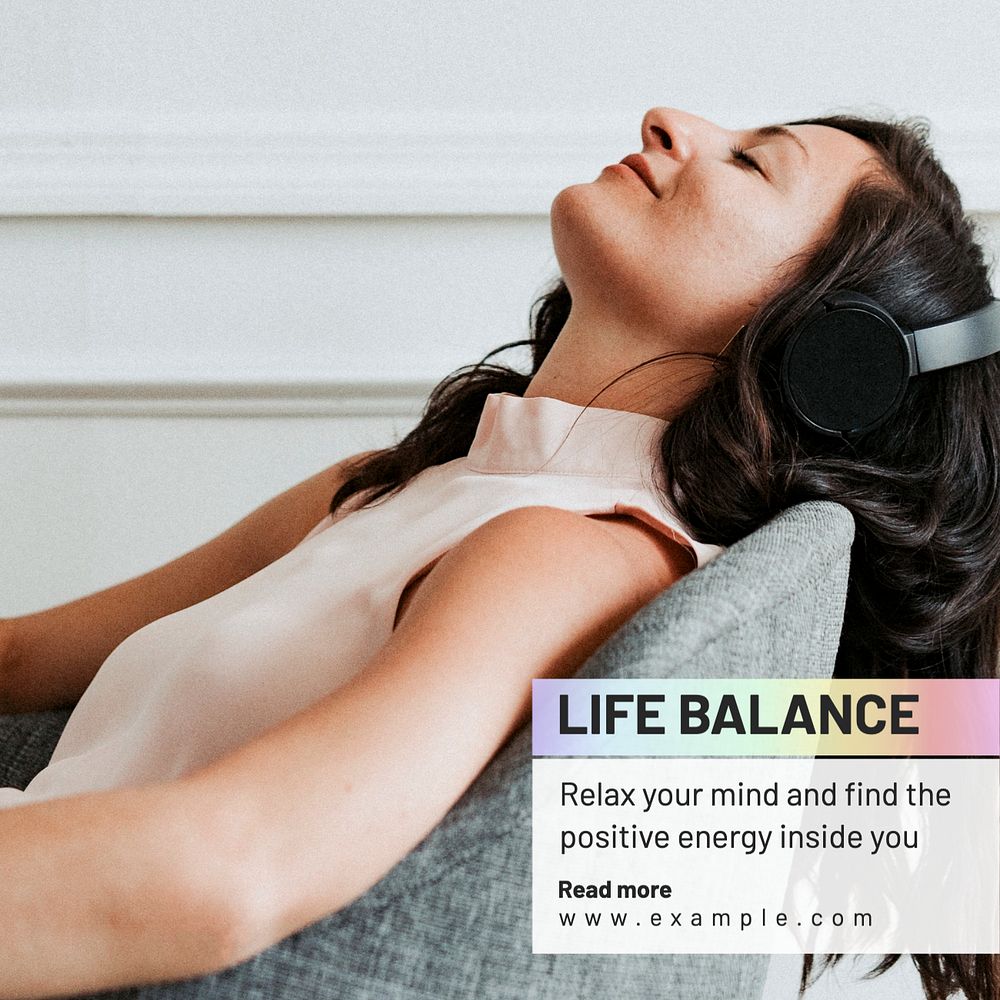 Life balance Instagram post template