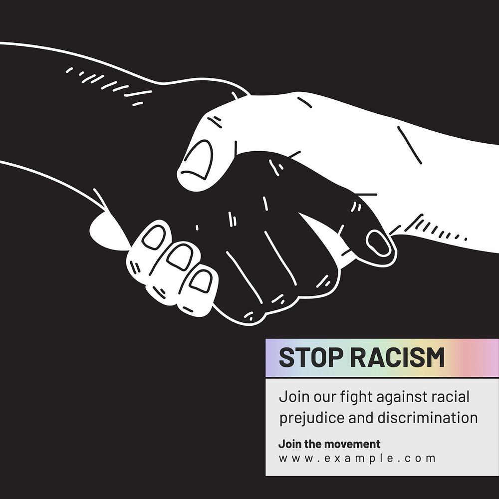 Stop racism Instagram post template