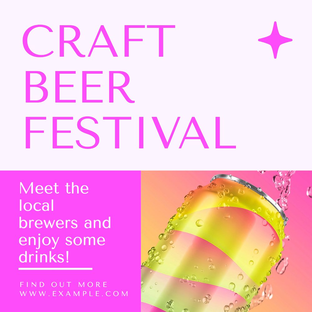 Craft beer festival Facebook post template, editable design