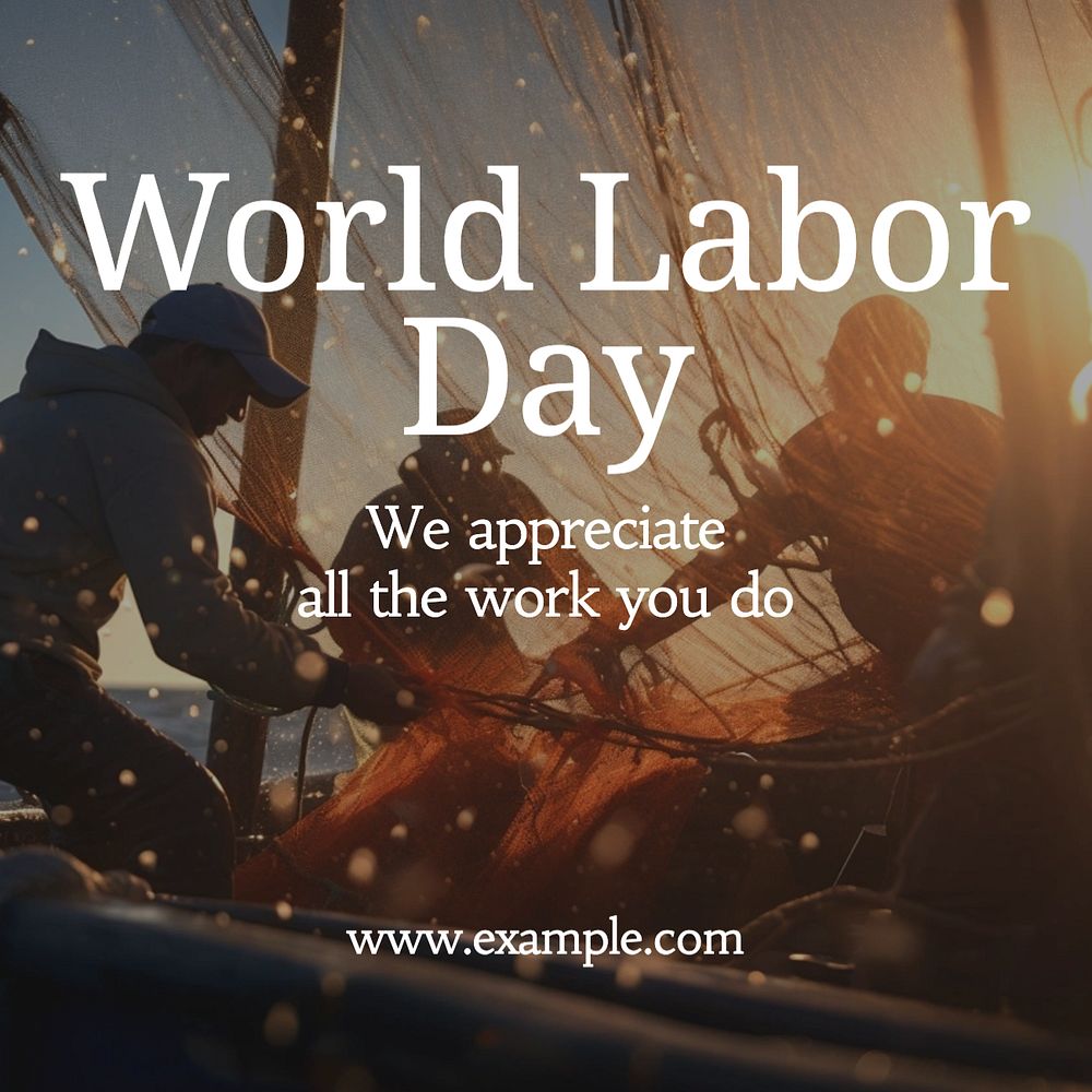 World labor day Instagram post template, editable text