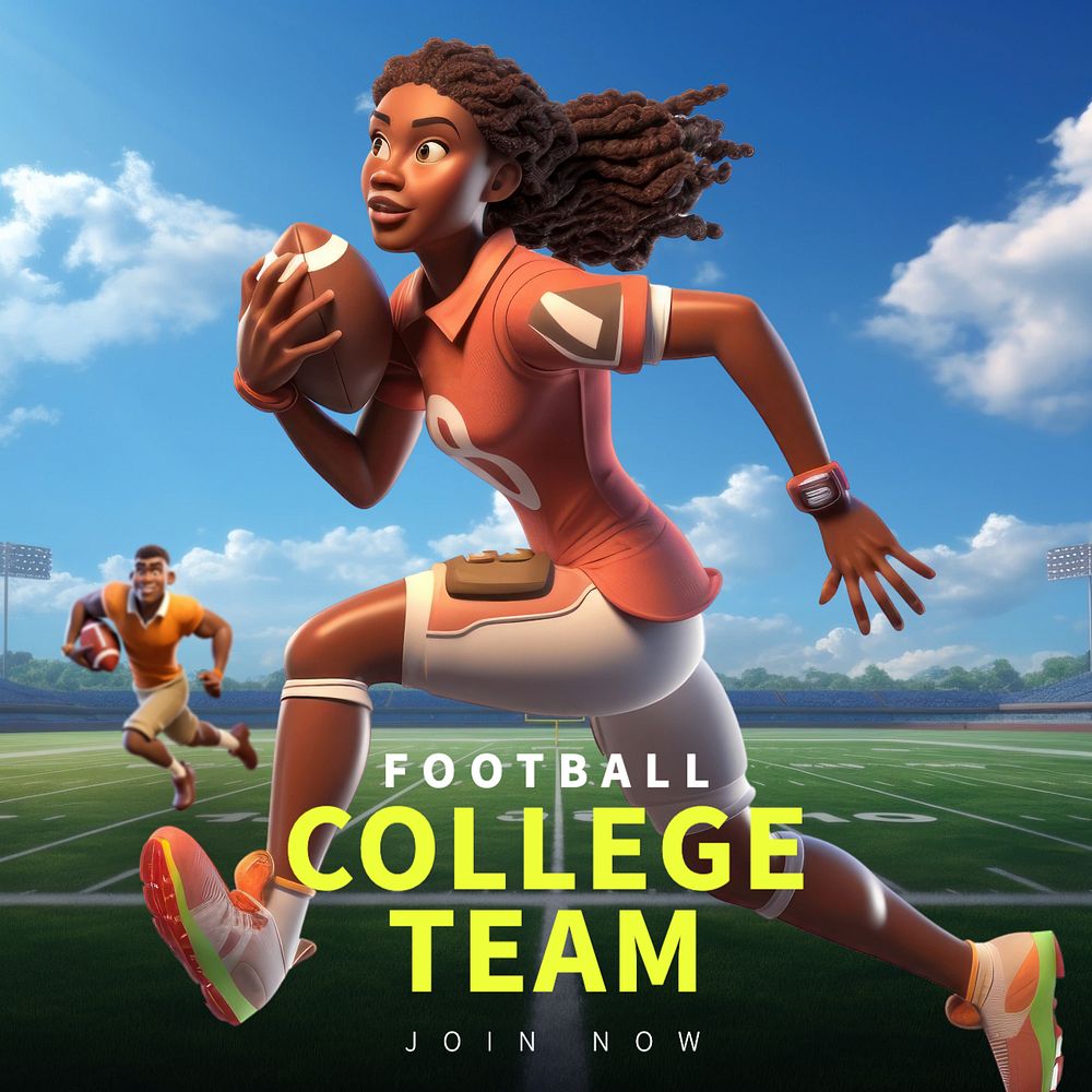 College team Facebook post template, editable design