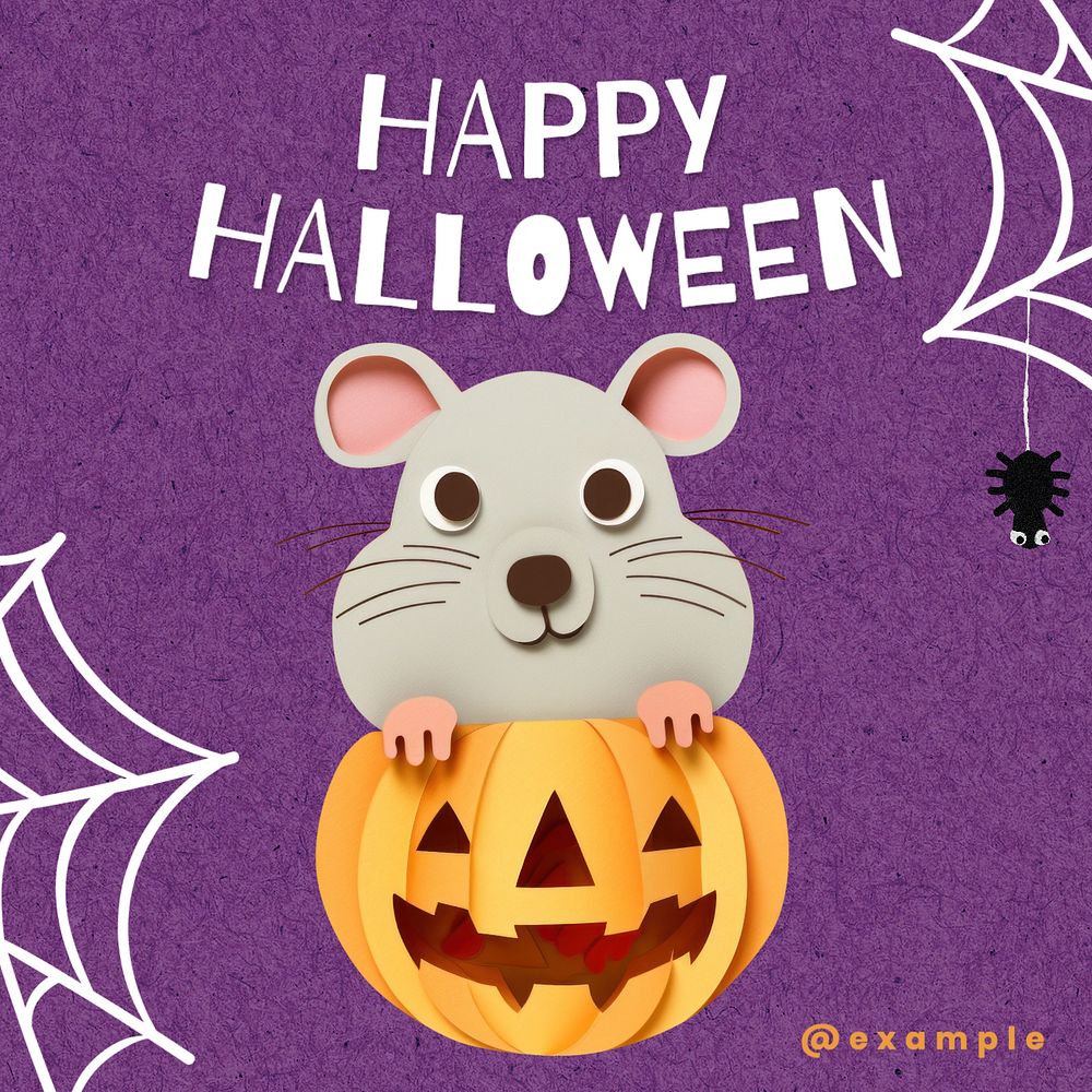 Happy Halloween Facebook post template, editable design