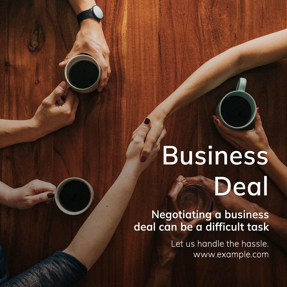 Business deal Facebook post template, editable design