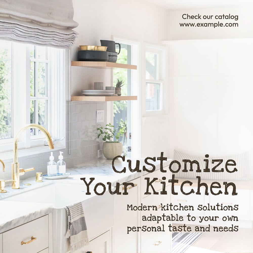 Customize your kitchen Facebook post template, editable design