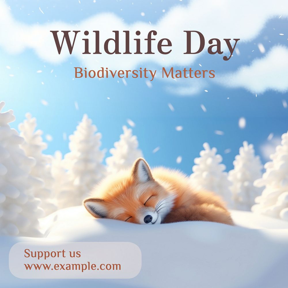 Wildlife day Facebook post template