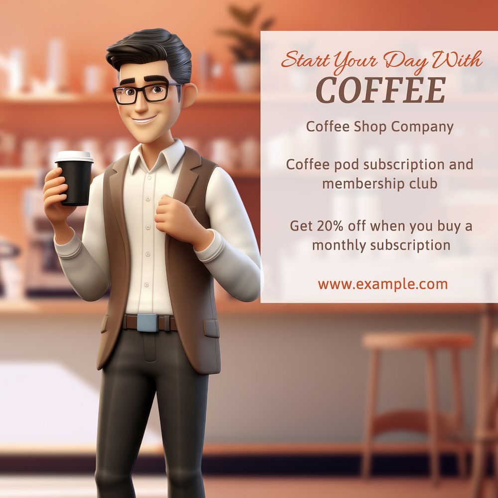 Coffee subscription Facebook post template