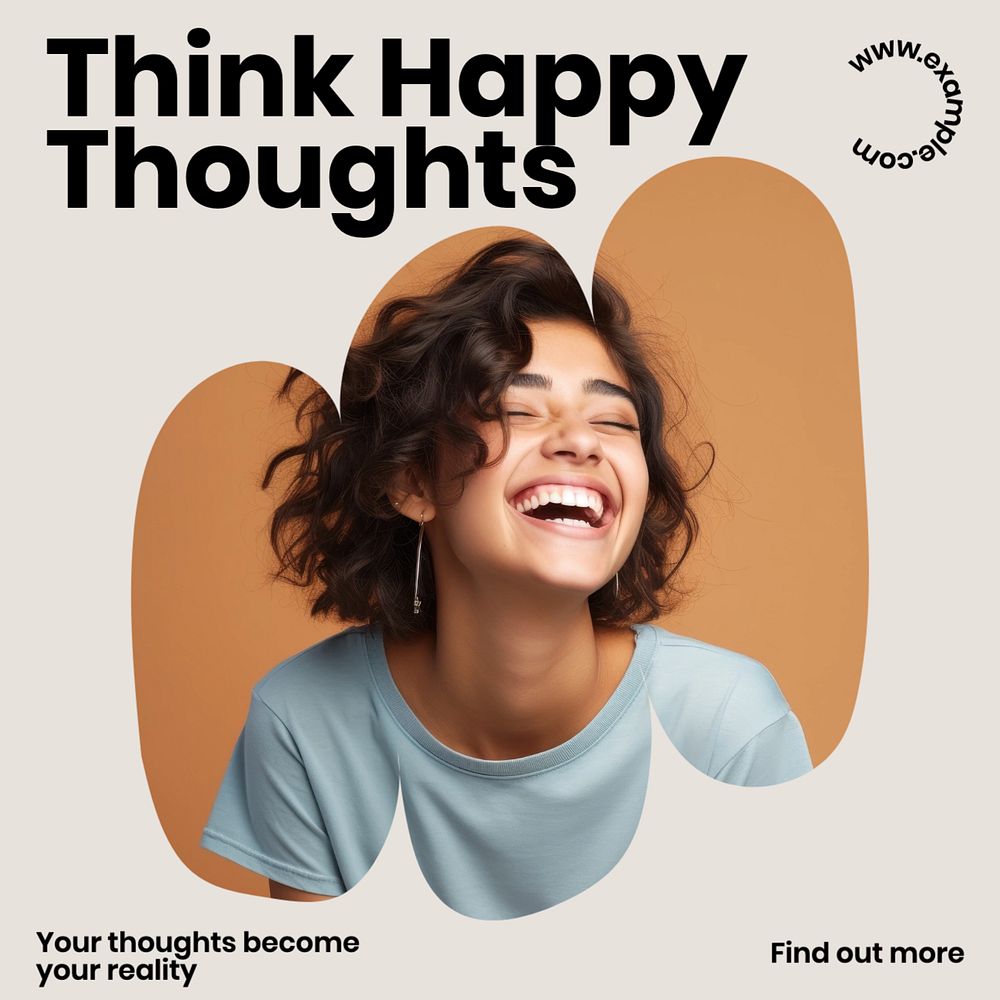 Think happy thoughts Facebook post template