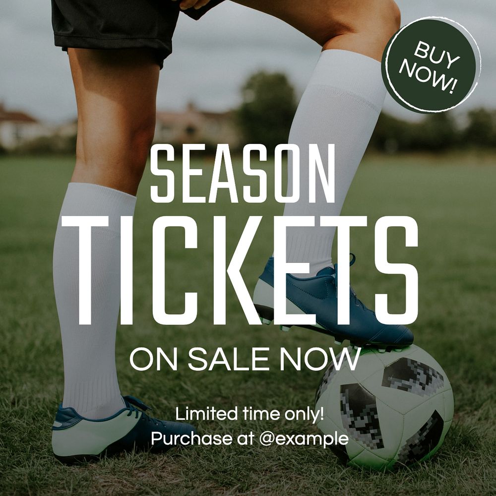 Season tickets Facebook post template, editable design