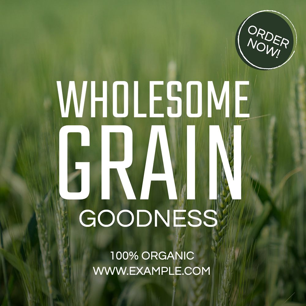 Grain product Facebook post template, editable design