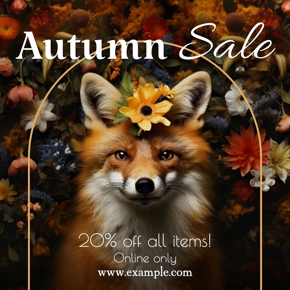 Autumn sale Facebook post template, editable design