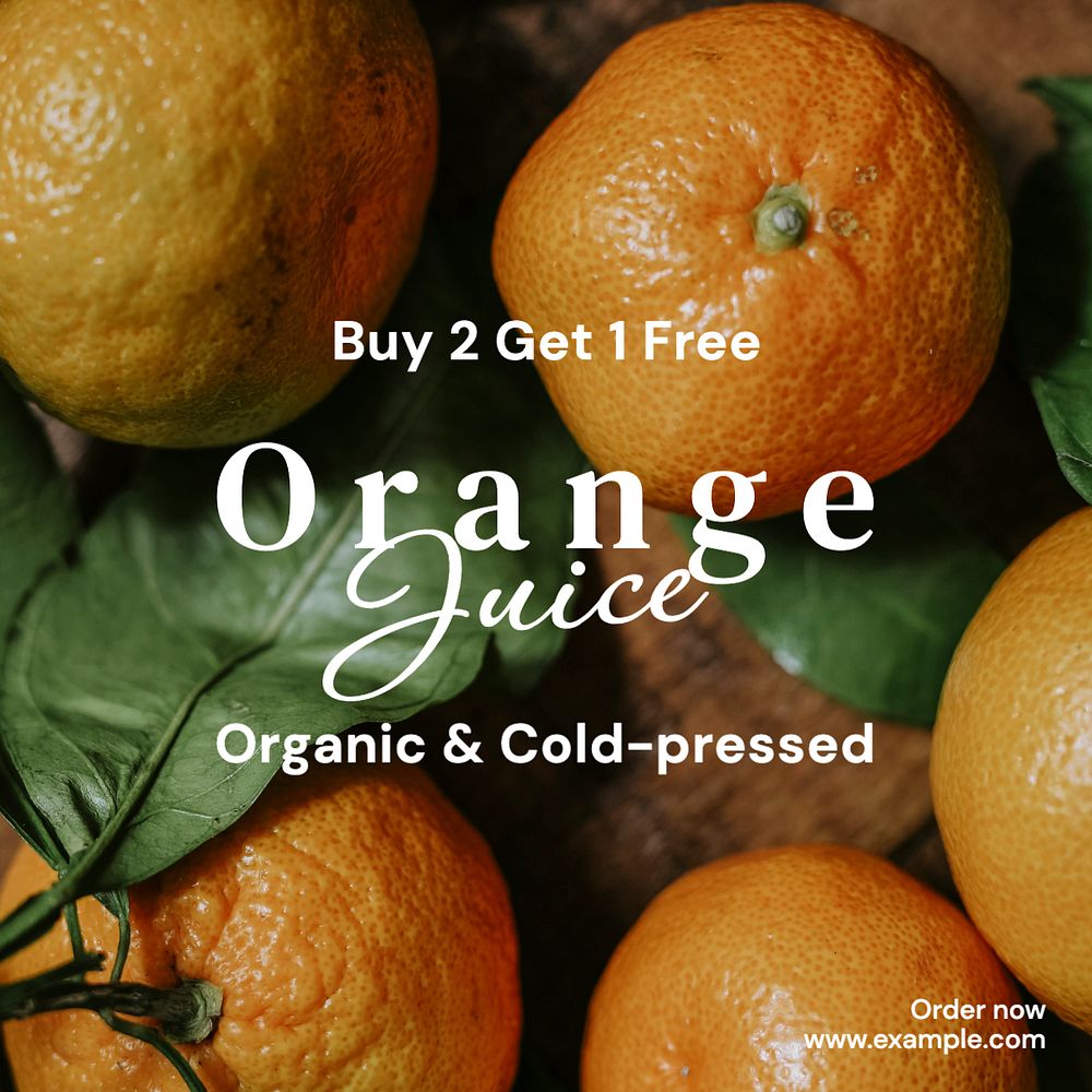 Orange juice Facebook post template, editable design