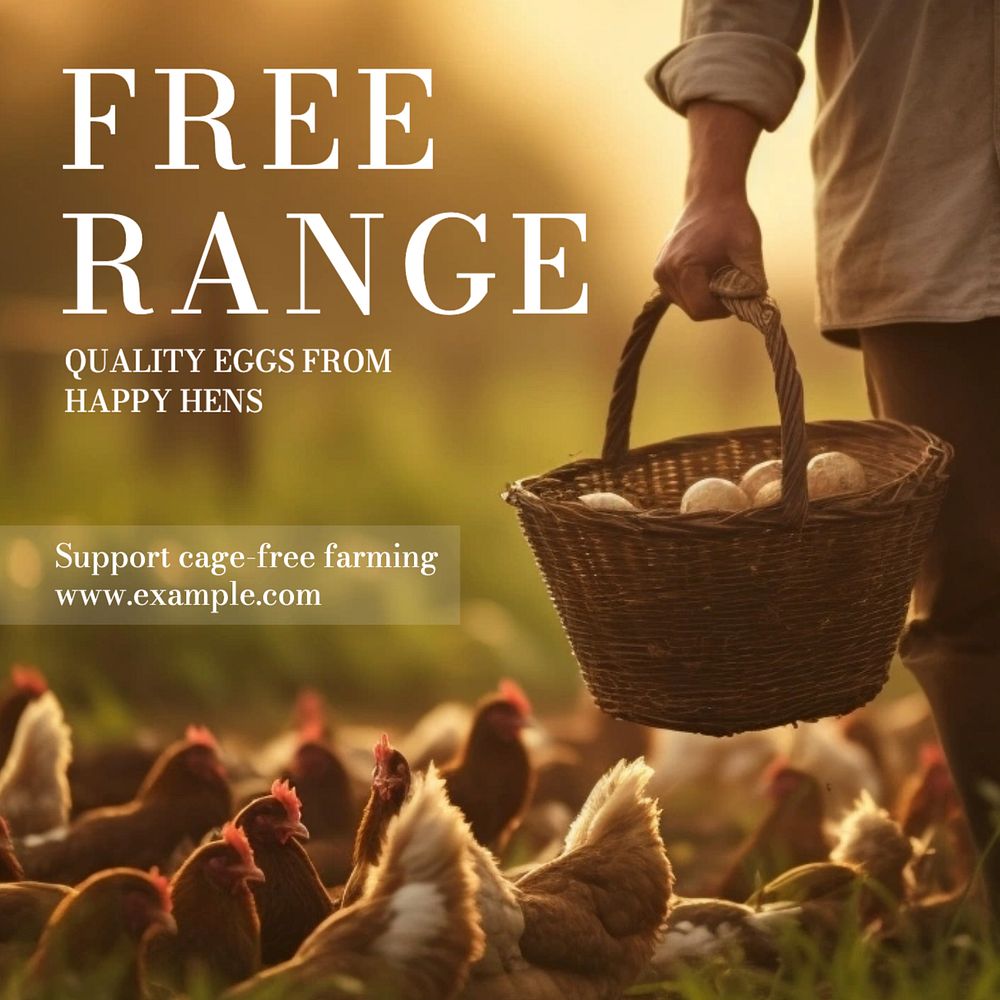 Free range Facebook post template, editable design