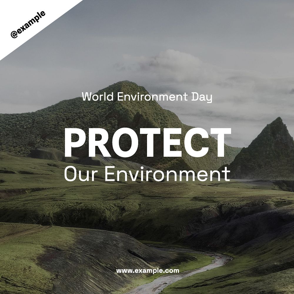 Protect environment Facebook post template, editable design