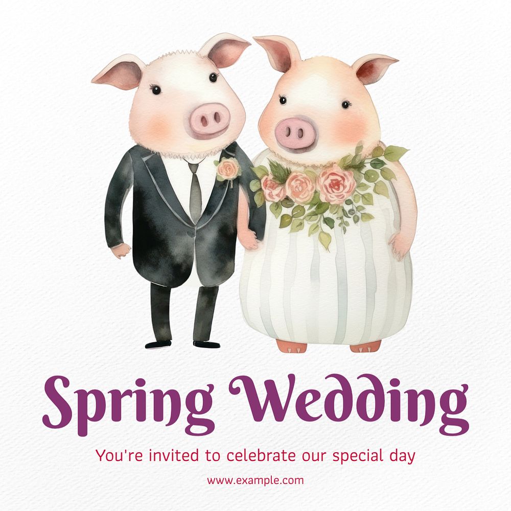 Spring Wedding Instagram post template