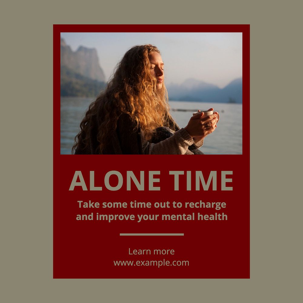 Alone time Instagram post template