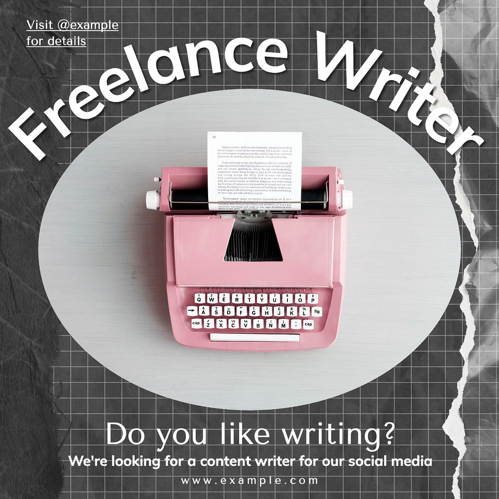 Freelance writer Instagram post template