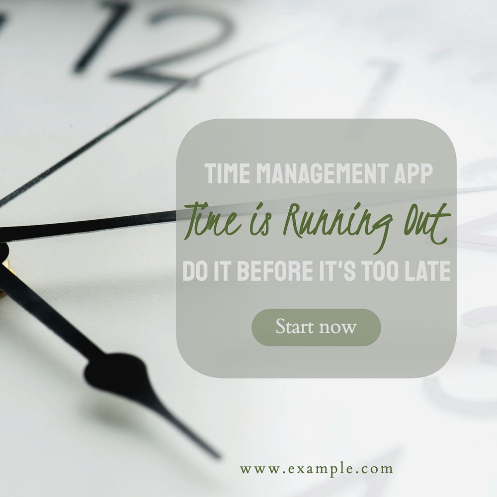 Time management app Facebook post template, editable design