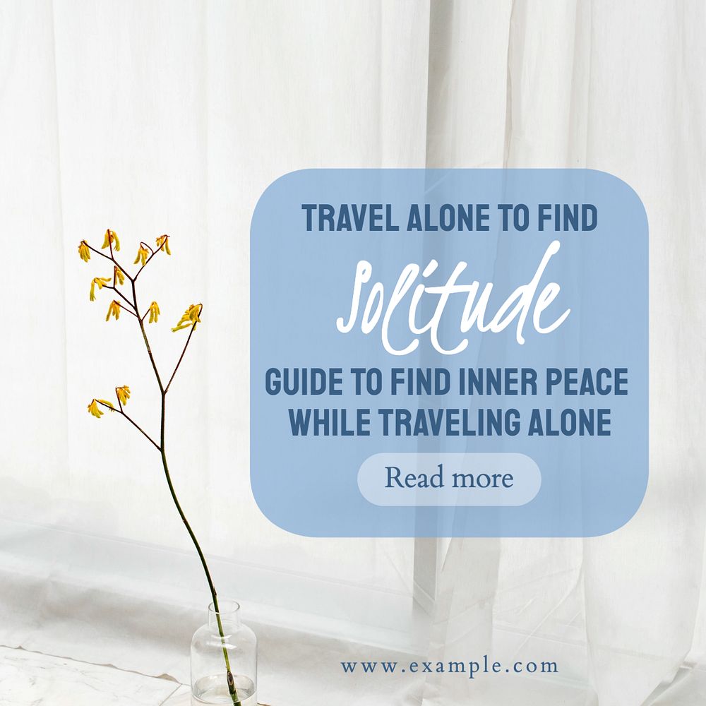 Travel alone Facebook post template, editable design