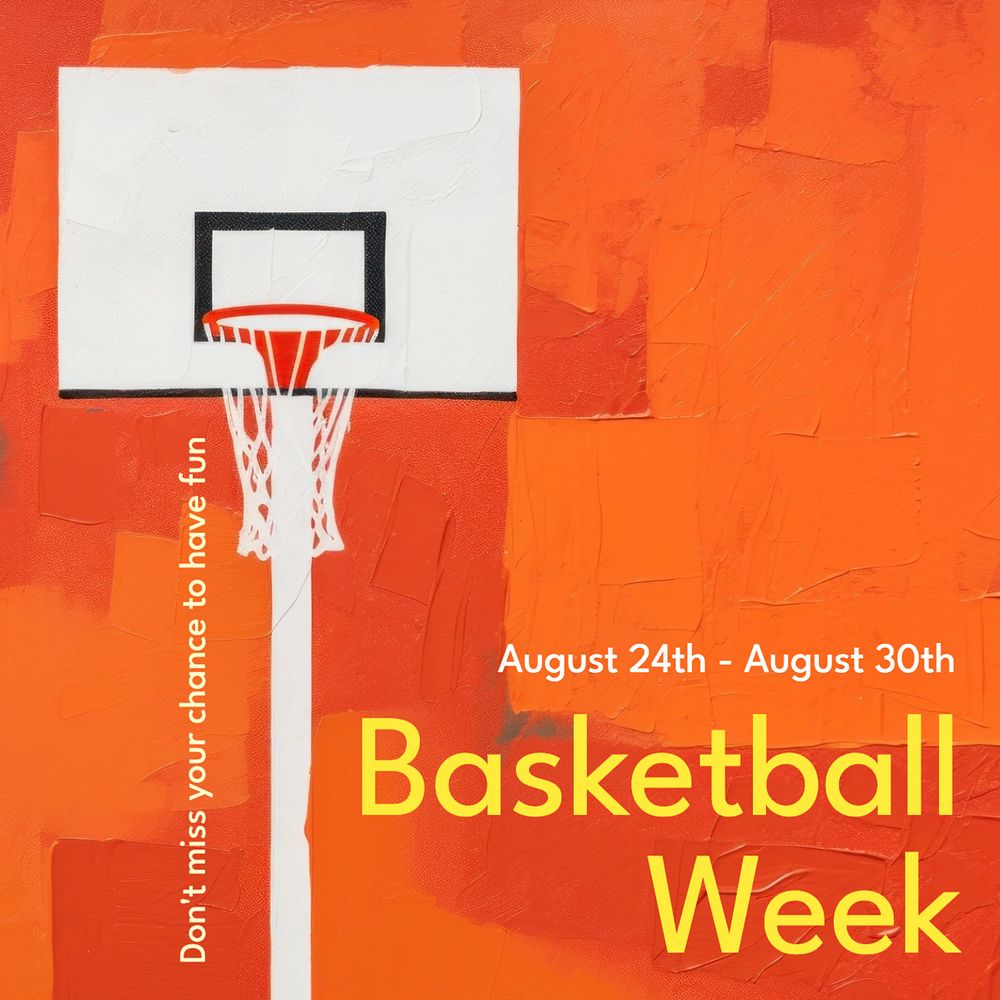 Basketball week Facebook post template, editable design