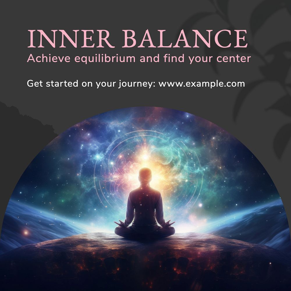 Inner balance Facebook post template, editable design