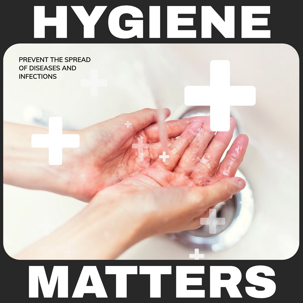 Hygiene Facebook post template, editable design