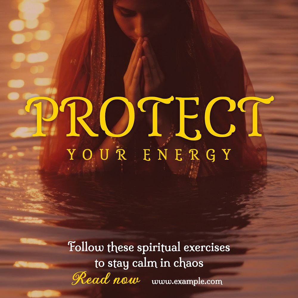 Protect your energy Facebook post template, editable design