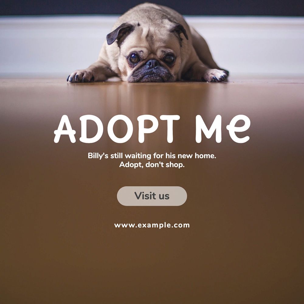 Adopt don't shop Facebook post template, editable design