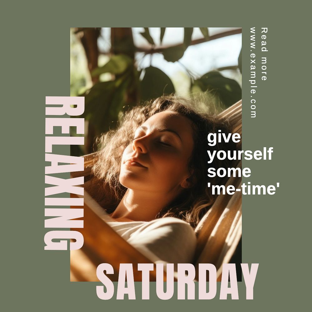 Me time Facebook post template, editable design