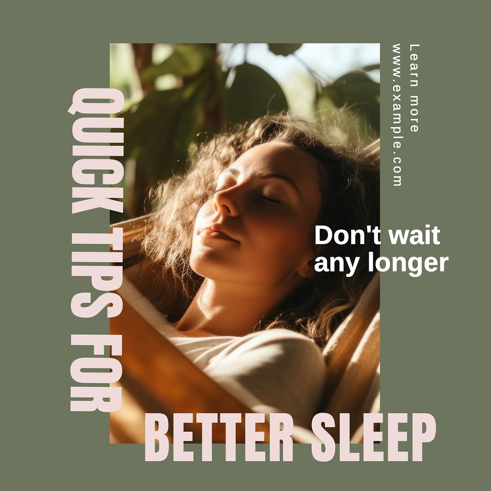 Better sleep Facebook post template, editable design