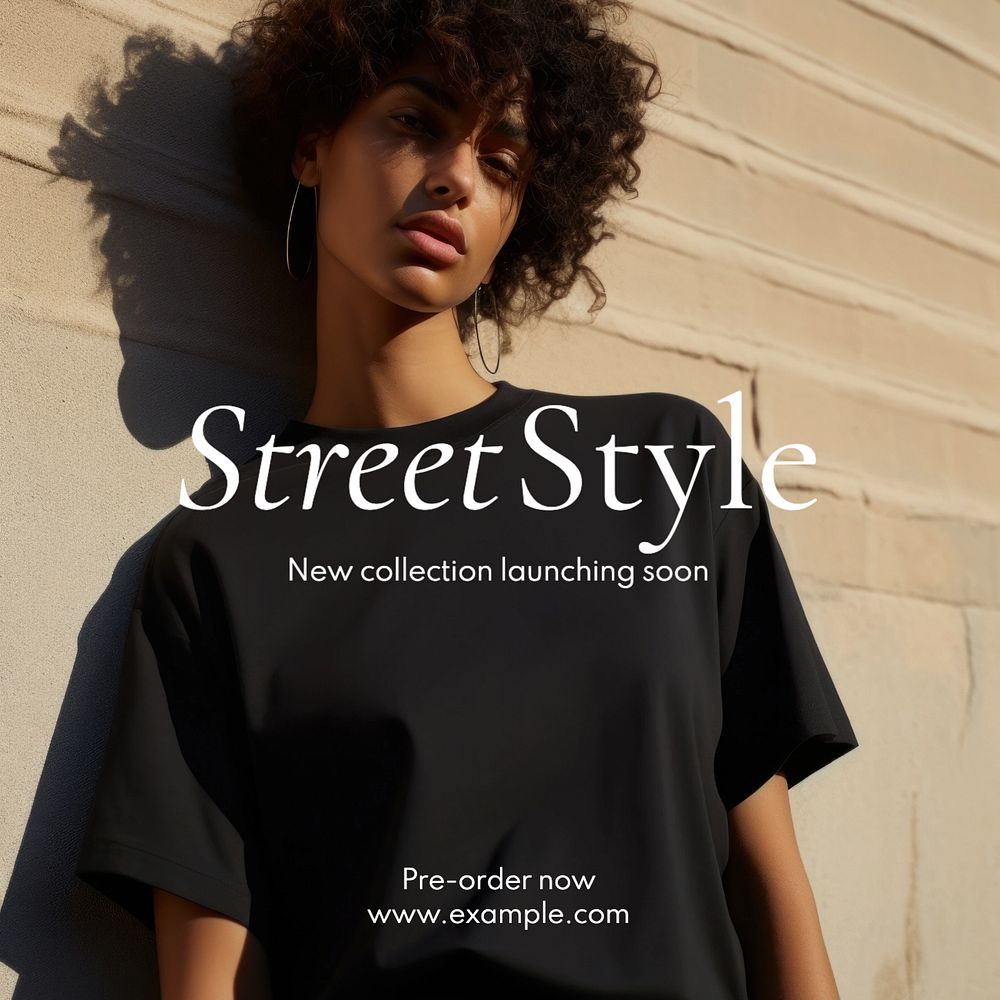 Street style Instagram post template, editable text