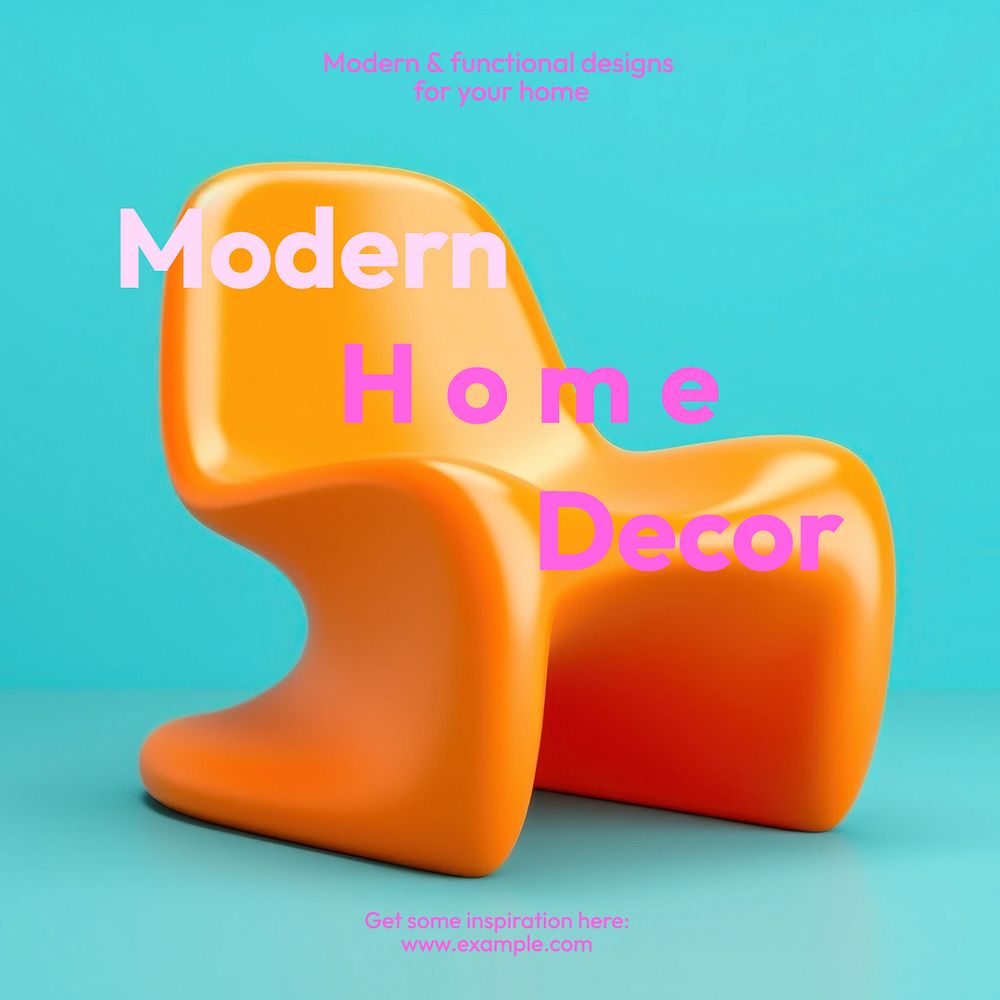 Modern home decor Instagram post template, editable text