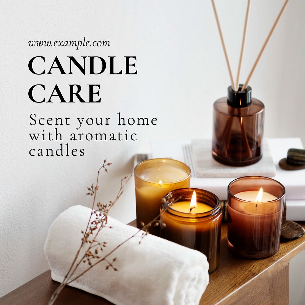 Candle care Instagram post template