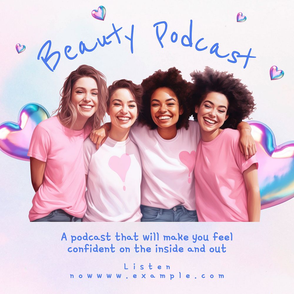 Beauty podcast Instagram post template