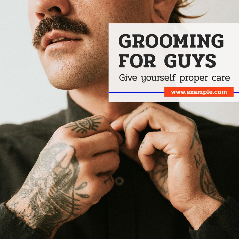 Male grooming Instagram post template