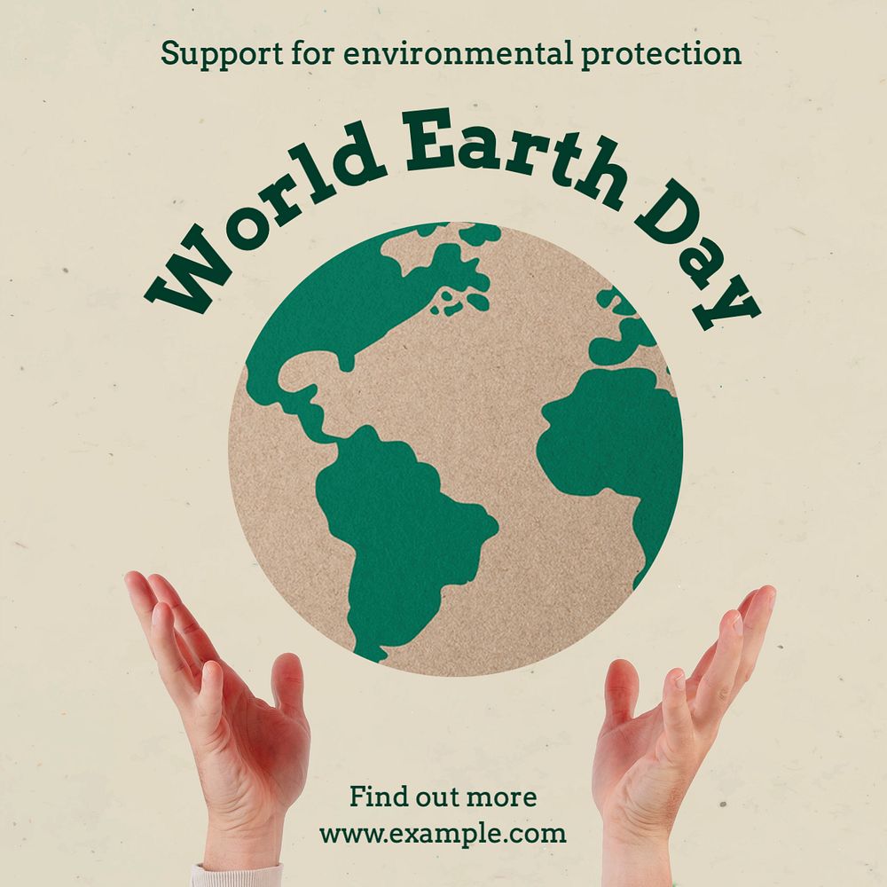 World earth day Facebook post template, editable design