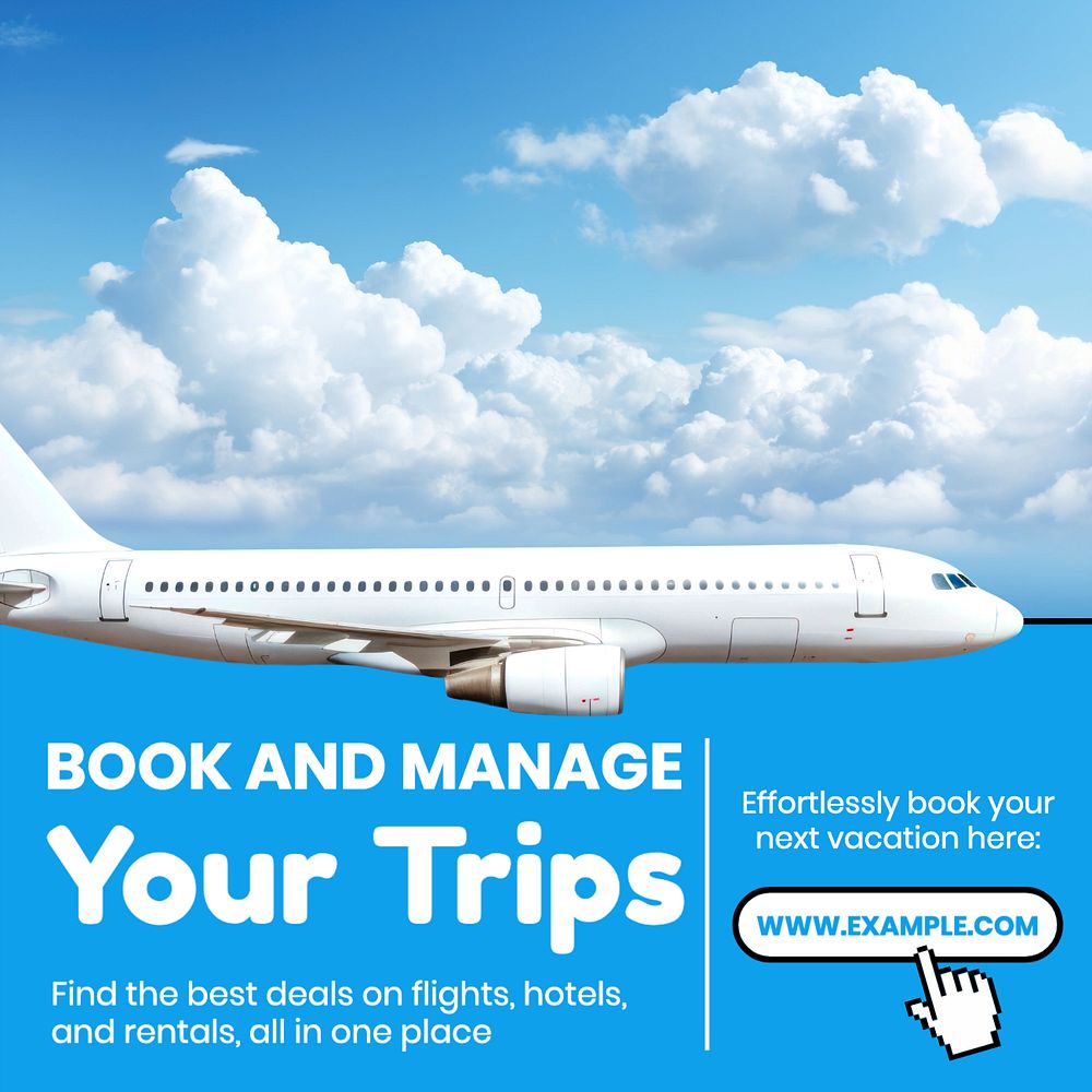 Travel booking Facebook post template, editable design