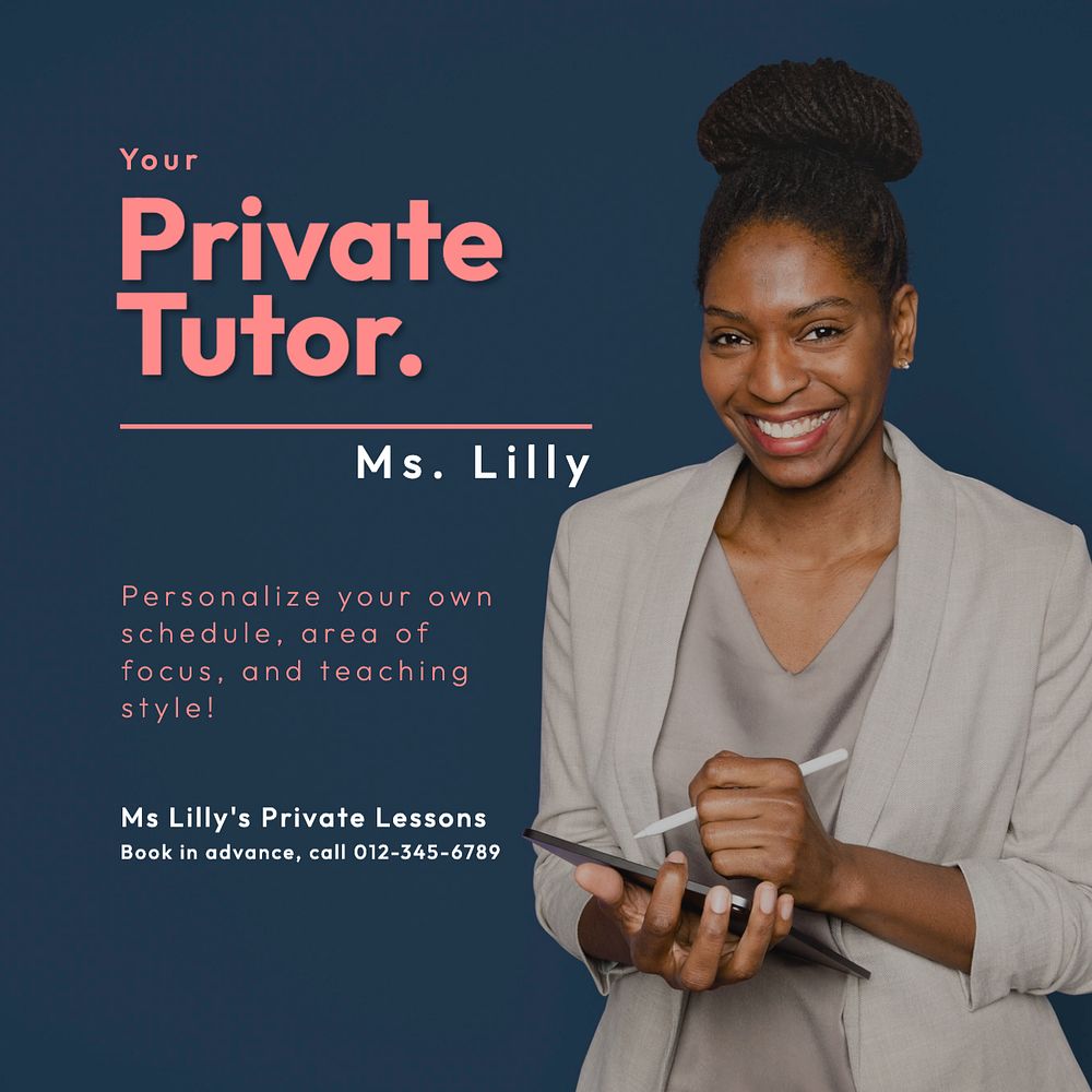 Private tutor Instagram post template