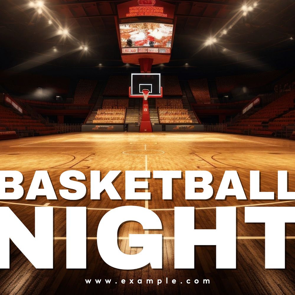 Basketball night Facebook post template, editable design