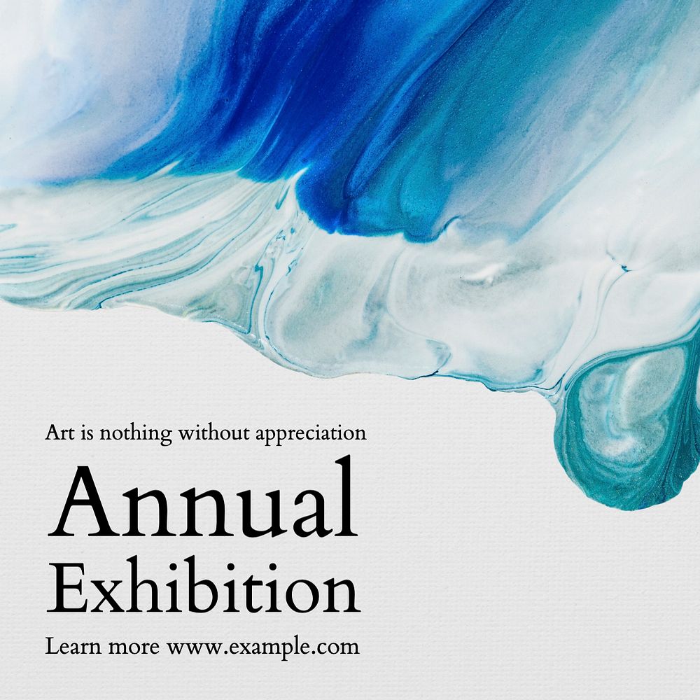 Annual art exhibition Instagram post template, editable text