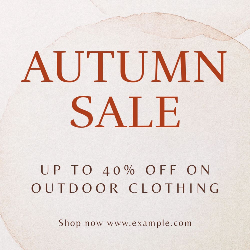 Autumn sale Instagram post template, editable text