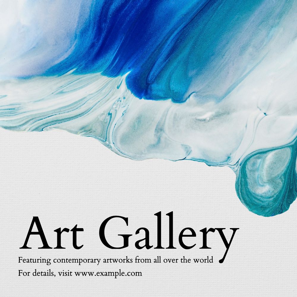 Art gallery Instagram post template, editable text