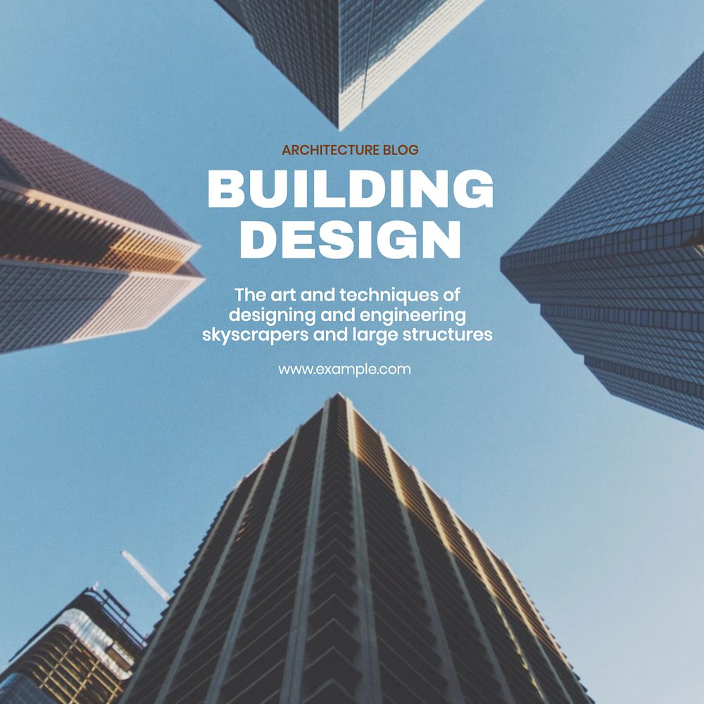 Design a building Instagram post template, editable text