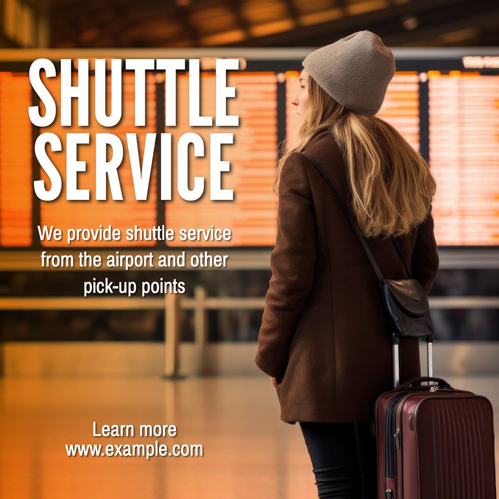 Shuttle service Facebook post template, editable design