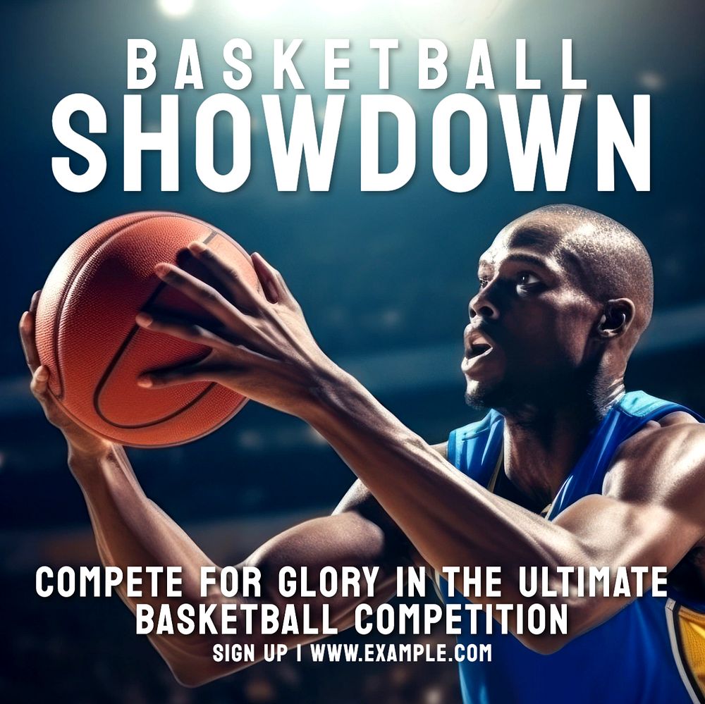 Basketball showdown Facebook post template, editable design