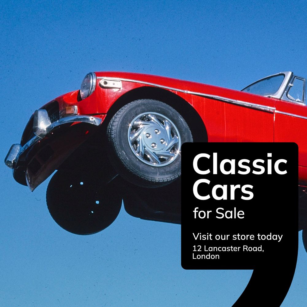 Classic car sale Facebook post template, editable design