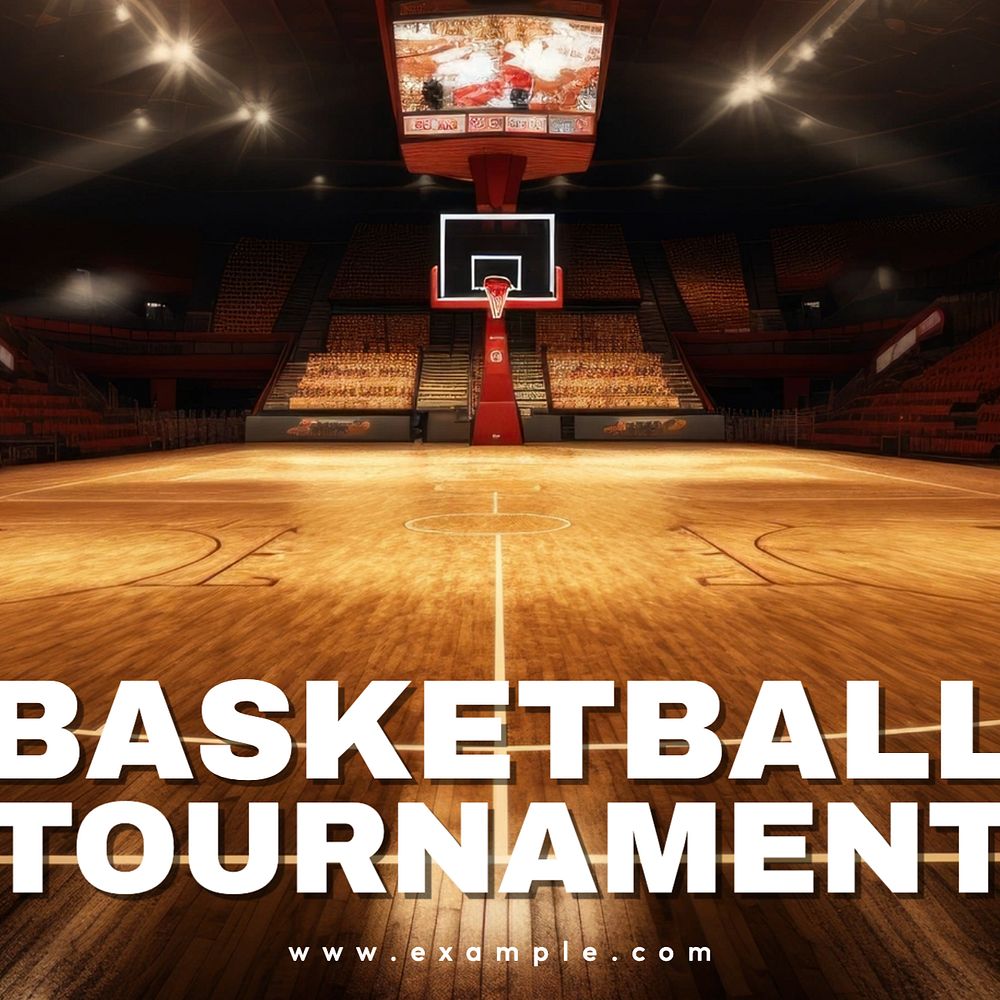 Basketball tournament Facebook post template, editable design