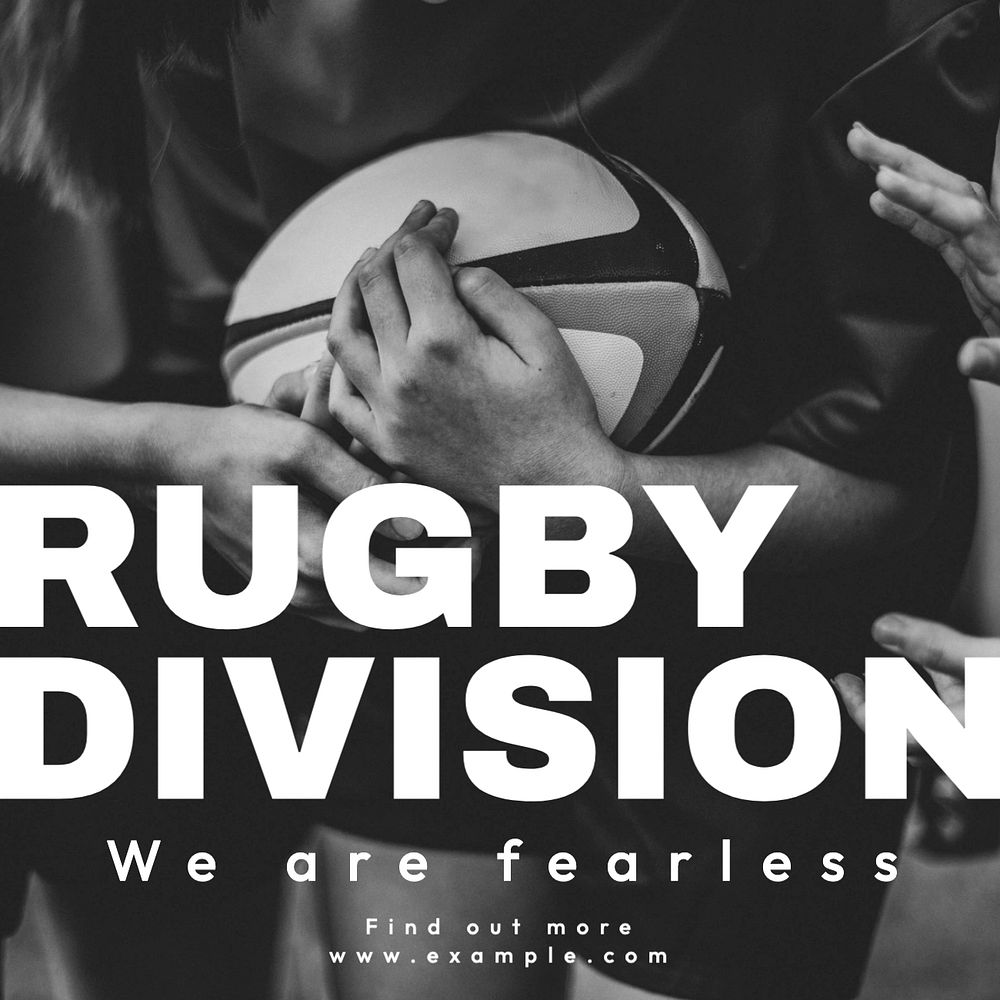 Rugby division Facebook post template, editable design